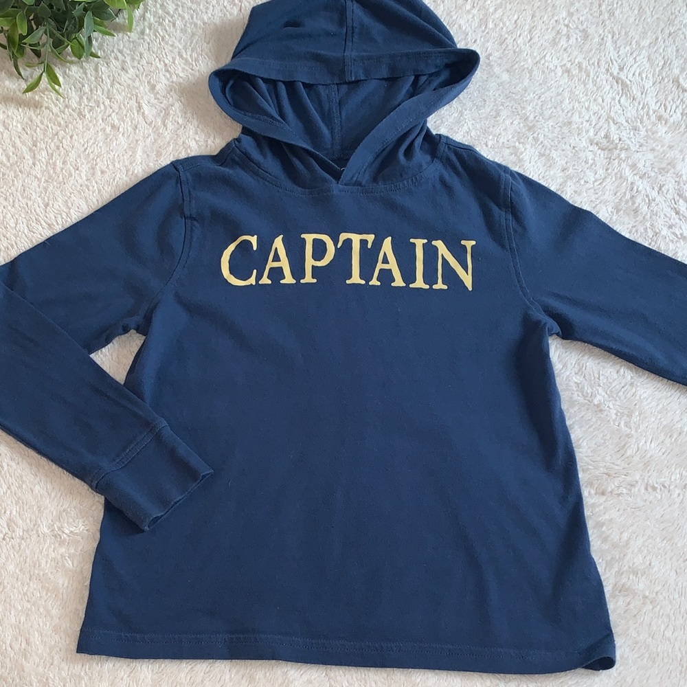 Crewcuts Captain Long Sleeves Hoodie Shirt 8/9 EUC Blue